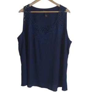 Womens Lane Bryant Blouse Size 24 Blue